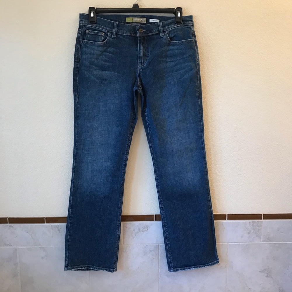 Old Navy Denim Blue Jeans Womens Size 10 Straight Leg Low Waist y2k
